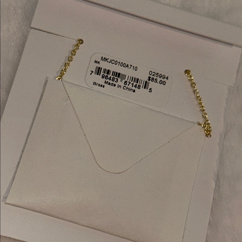 NEW! Michael Kors Crystal Bezel Set Gold Tone Necklace MK - Picture 6 of 9